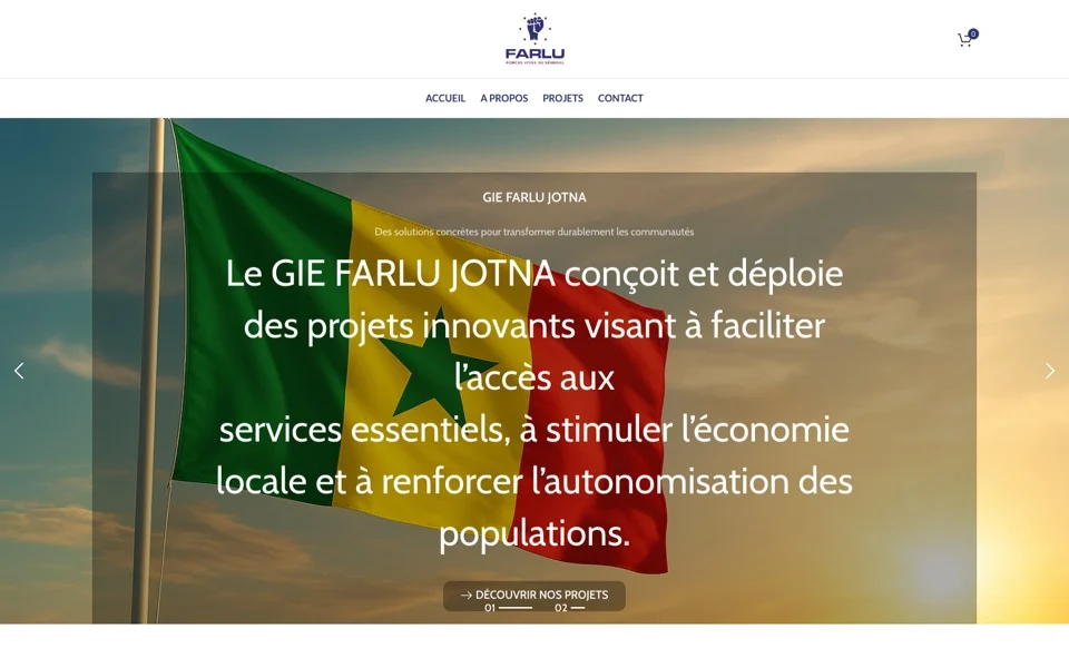Page d’accueil du site du GIE Farlu Jotna